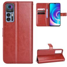  TCL 30+ (2022) Fodral Crazy Horse Retro L&auml;der Brun