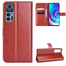  TCL 30+ (2022) Fodral Crazy Horse Retro L&auml;der Brun