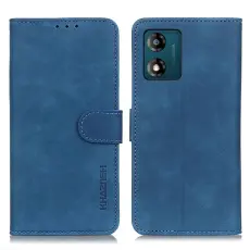 KHAZNEH KHAZENH Motorola Moto E13 Fodral Retro L&auml;der Bl&aring;