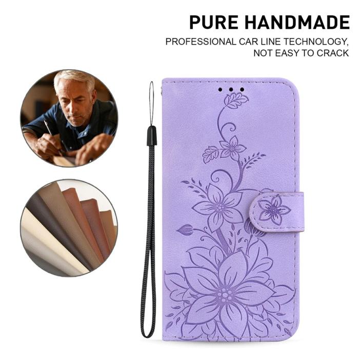 Bild 4,  Samsung Galaxy A27 5G Fodral Läder Blommor Lila