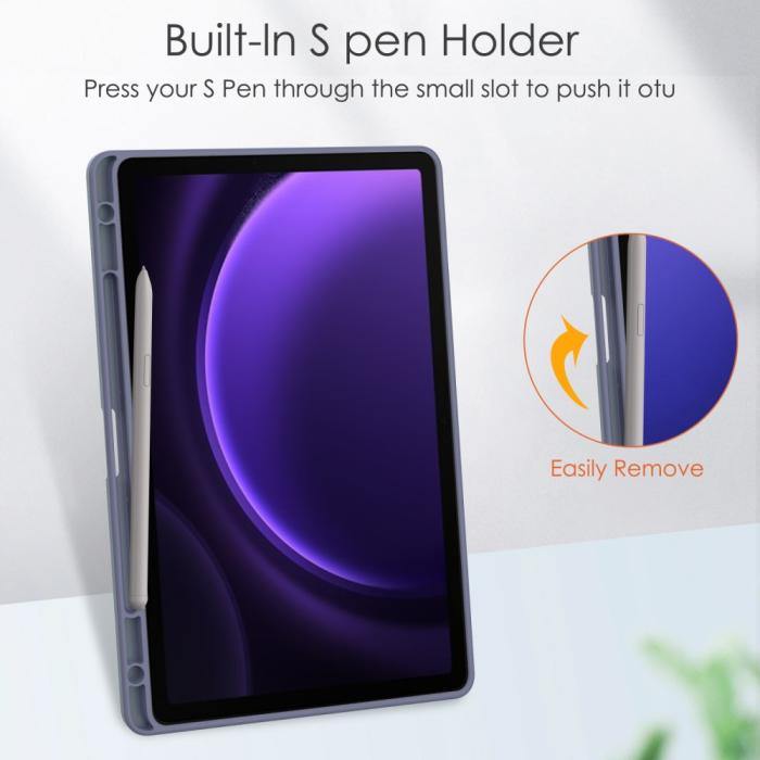 Bild 5,  Galaxy Tab S9 FE Fodral Hybrid Pennhållare Lila