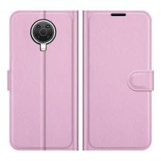  Nokia G10 / G20 Fodral Litchi L&auml;der Ljus Rosa