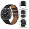  Samsung Galaxy Watch 8 46/44/40 mm Armband Äkta Läder Svart