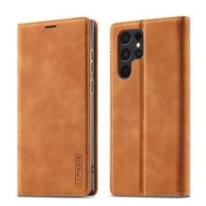 LC.IMEEKE LC.IMEEKE Samsung Galaxy S22 Fodral Flip Retro L&auml;der Brun