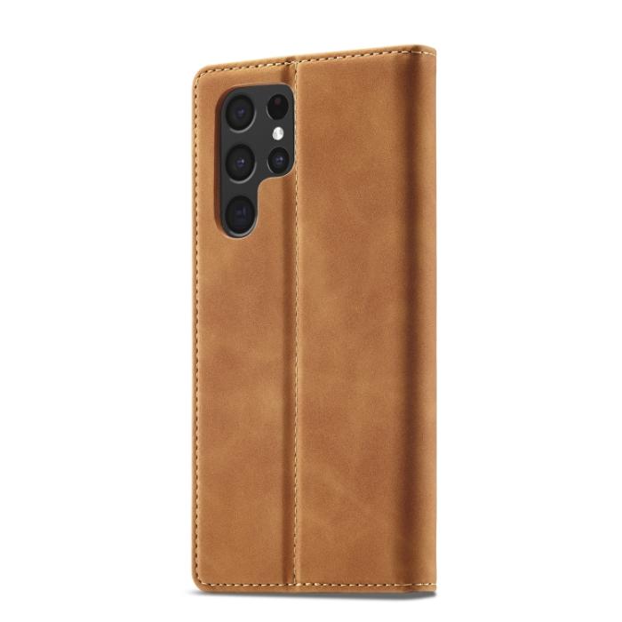 Bild 3, LC.IMEEKE LC.IMEEKE Samsung Galaxy S22 Fodral Flip Retro Läder Brun