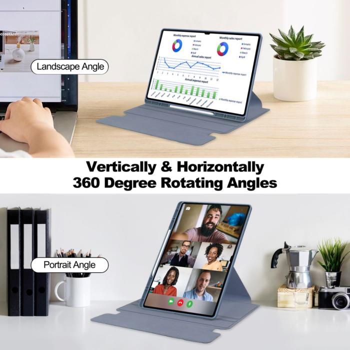 Bild 4,  Samsung Galaxy Tab S10 Ultra Fodral 360° Rotation Lila