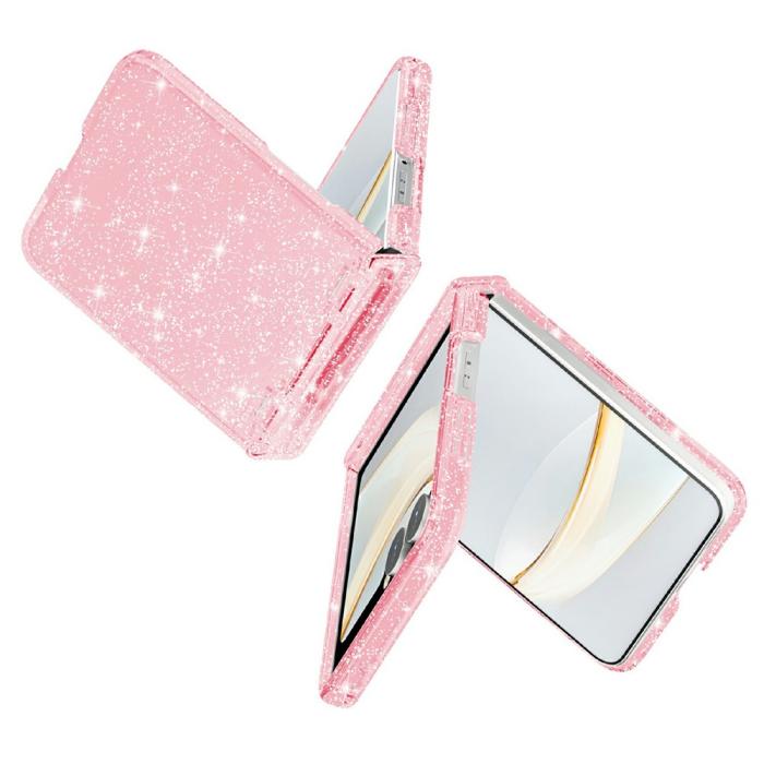 Bild 2,  Samsung Galaxy Z Flip 8 Skal Glitter TPU Rosa