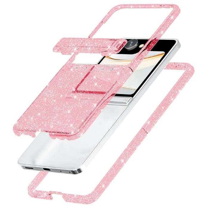 Bild 4,  Samsung Galaxy Z Flip 8 Skal Glitter TPU Rosa