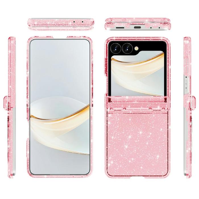 Bild 5,  Samsung Galaxy Z Flip 8 Skal Glitter TPU Rosa