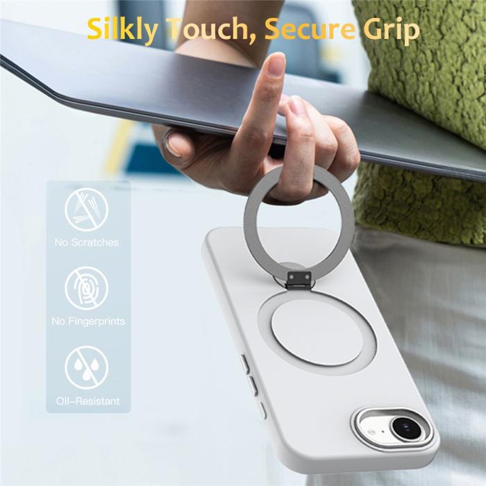 Bild 2,  iPhone 17e / 16e Skal MagSafe Kickstand Hybrid Vit