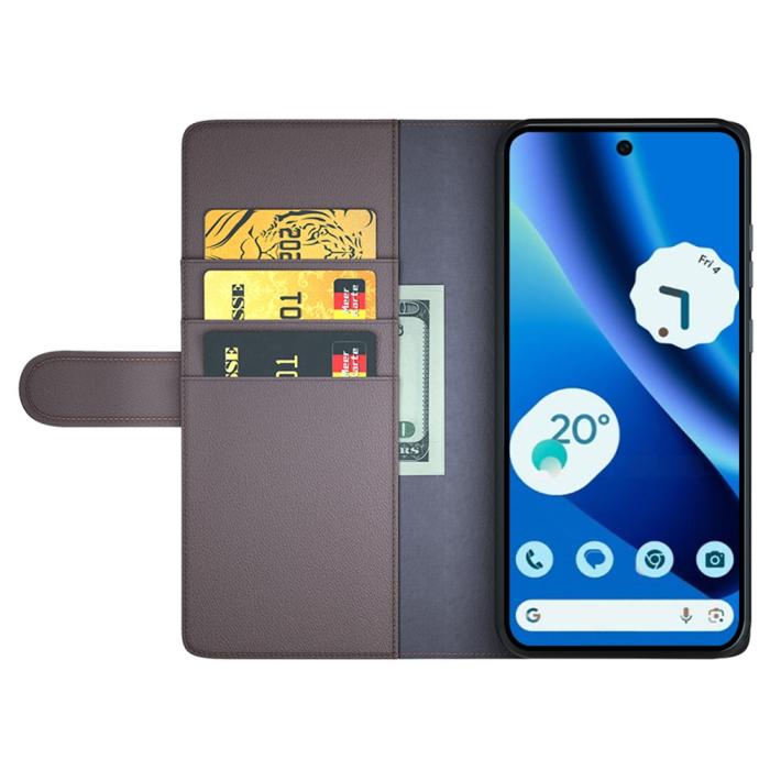 Bild 2,  Google Pixel 10a Fodral Premium Äkta Läder Brun