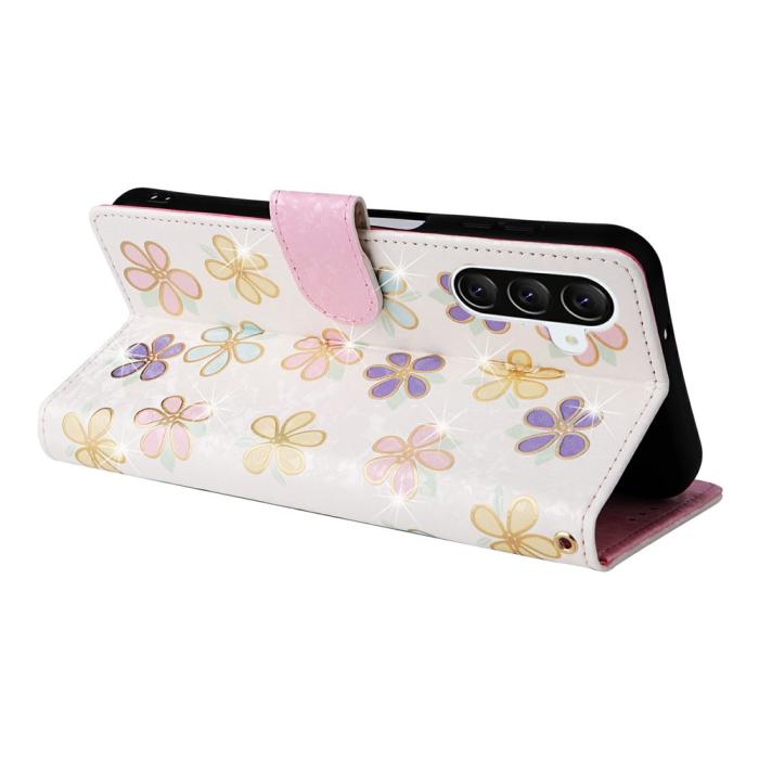Bild 4,  Samsung Galaxy A37 5G Fodral RFID Läder Färgglada Blommor