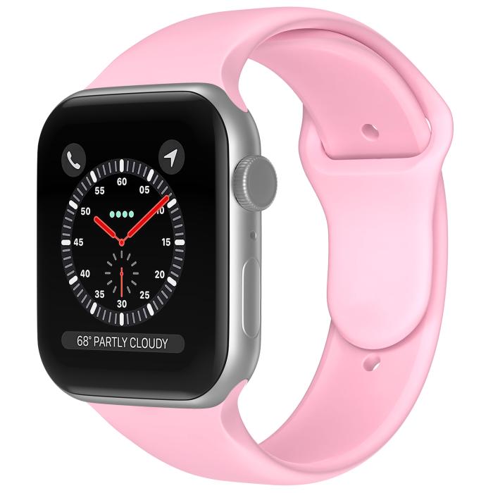 Bild 2, ColorPop Apple Watch 38/40/41/42 mm Silikon Armband (M/L) Ljus Rosa