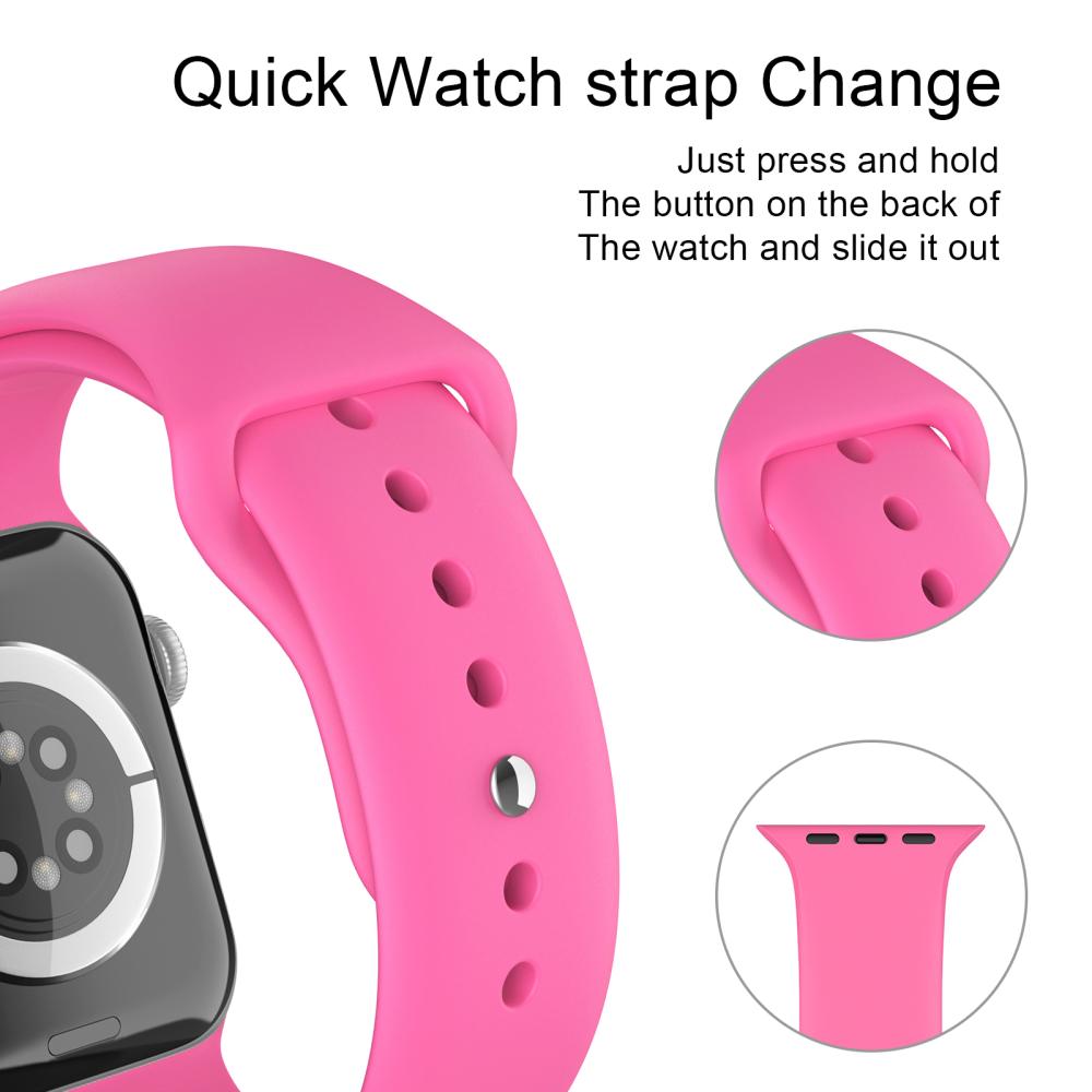 ColorPop Apple Watch 42/44/45/46/49 mm Silikon Armband (S/M) Hot Pink