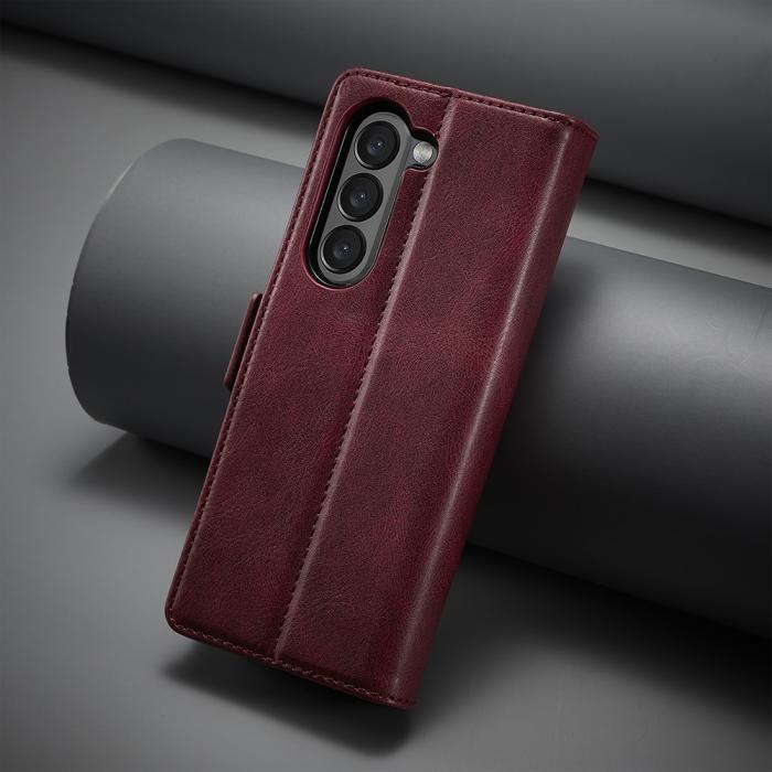 Bild 5, LC.IMEEKE LC.IMEEKE Galaxy Z Fold 5 Fodral RFID Läder Röd