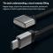  2m 140W USB-C - MagSafe 3 Magnetisk Nylon Kabel Grå