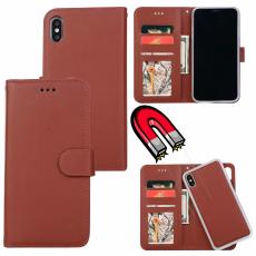  iPhone X/Xs - Pl&aring;nboksfodral / Magnet Skal 2in1 - Brun