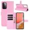  Samsung Galaxy A72 - Litchi Läder Fodral - Ljus Rosa