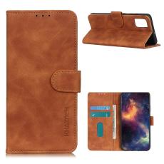 KHAZNEH Samsung Galaxy A72 - KHAZNEH Retro L&auml;der Fodral - Brun