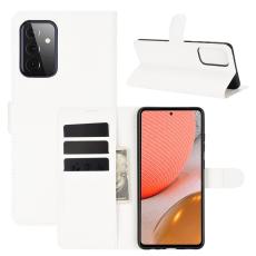  Samsung Galaxy A72 - Litchi L&auml;der Fodral - Vit