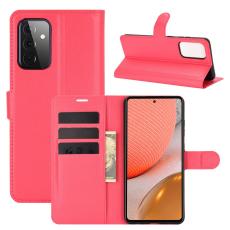  Samsung Galaxy A72 - Litchi L&auml;der Fodral - R&ouml;d