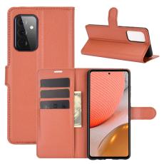  Samsung Galaxy A72 - Litchi L&auml;der Fodral - Brun