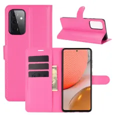  Samsung Galaxy A72 - Litchi L&auml;der Fodral - Rosa
