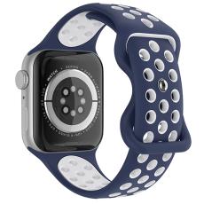 ColorPop Sportarmband Dual-Color Apple Watch 42/44/45/46/49 mm (M/L) Bl&aring;/Vit