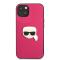 Karl Lagerfeld Karl Lagerfeld iPhone 13 Skal PU Läder Karl Head Rosa