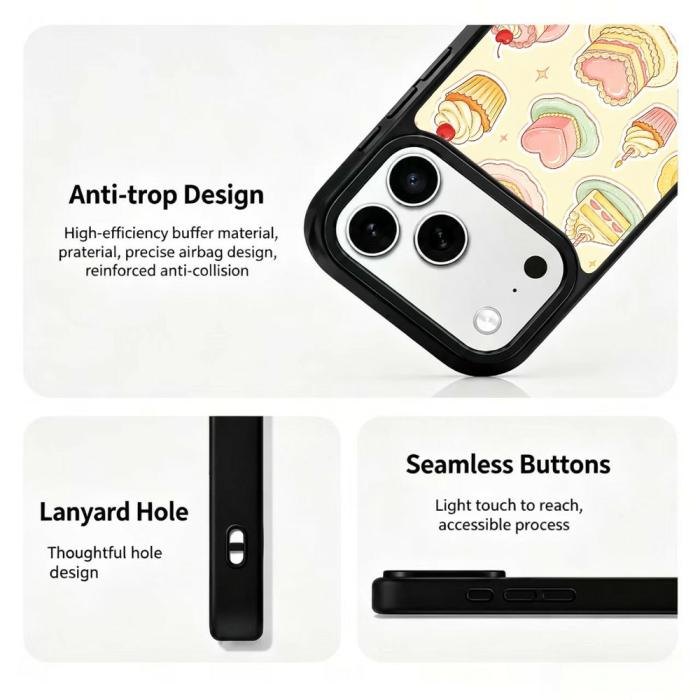 Bild 3,  iPhone 18 Pro / 17 Pro Skal MagSafe UV-Mönster Tårtor