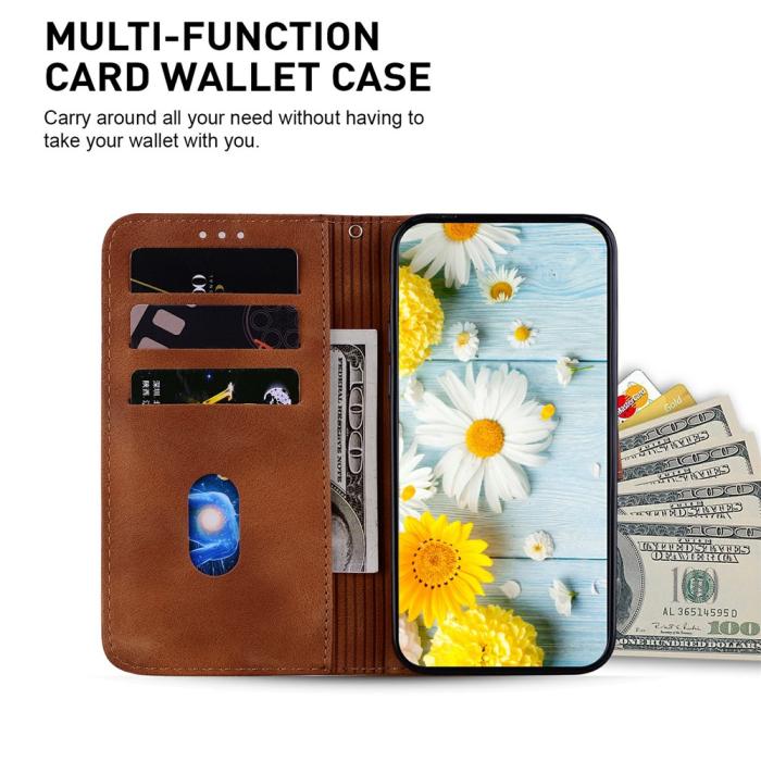 Bild 2,  Samsung Galaxy A27 5G Fodral Läder Blommor Brun