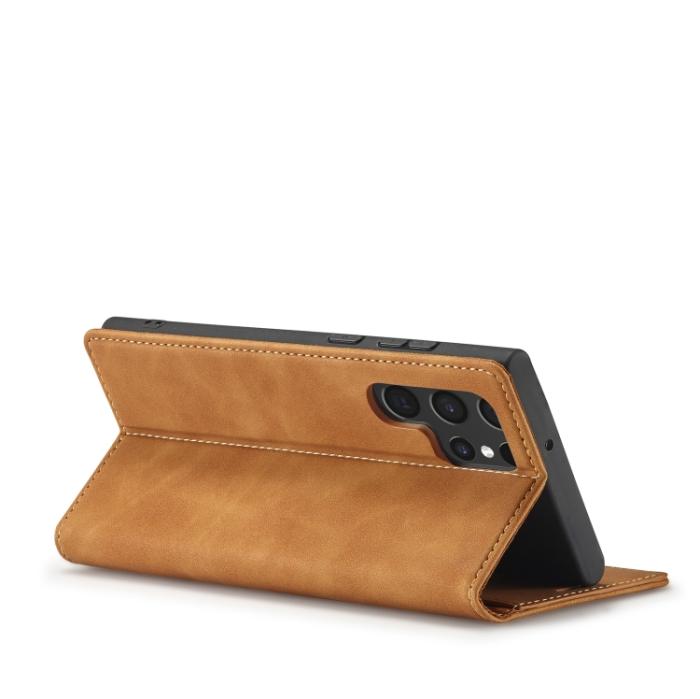 Bild 5, LC.IMEEKE LC.IMEEKE Samsung Galaxy S22 Fodral Flip Retro Läder Brun