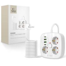 Tech-Protect Tech-Protect 2m F&ouml;rgreningsdosa Med USB-C/USB-A Vit