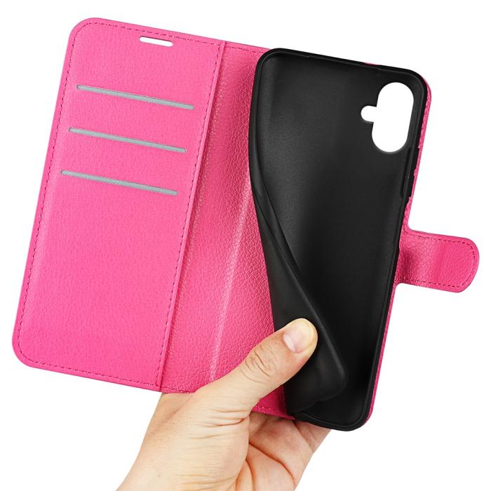 Bild 4,  Samsung Galaxy A07 Fodral Litchi Läder Rosa