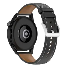  &Auml;kta L&auml;der Armband Smartwatch (22 mm) Svart