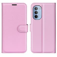  Motorola Moto G31 / G41 Fodral Litchi Textur Ljus Rosa