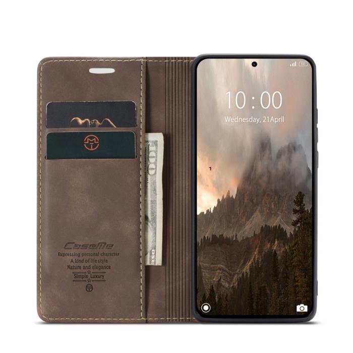 Bild 3, CASEME CASEME Xiaomi 14T Pro Fodral Flip Läder Mörk Brun