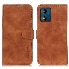 KHAZNEH KHAZENH Motorola Moto E13 Fodral Retro L&auml;der Brun