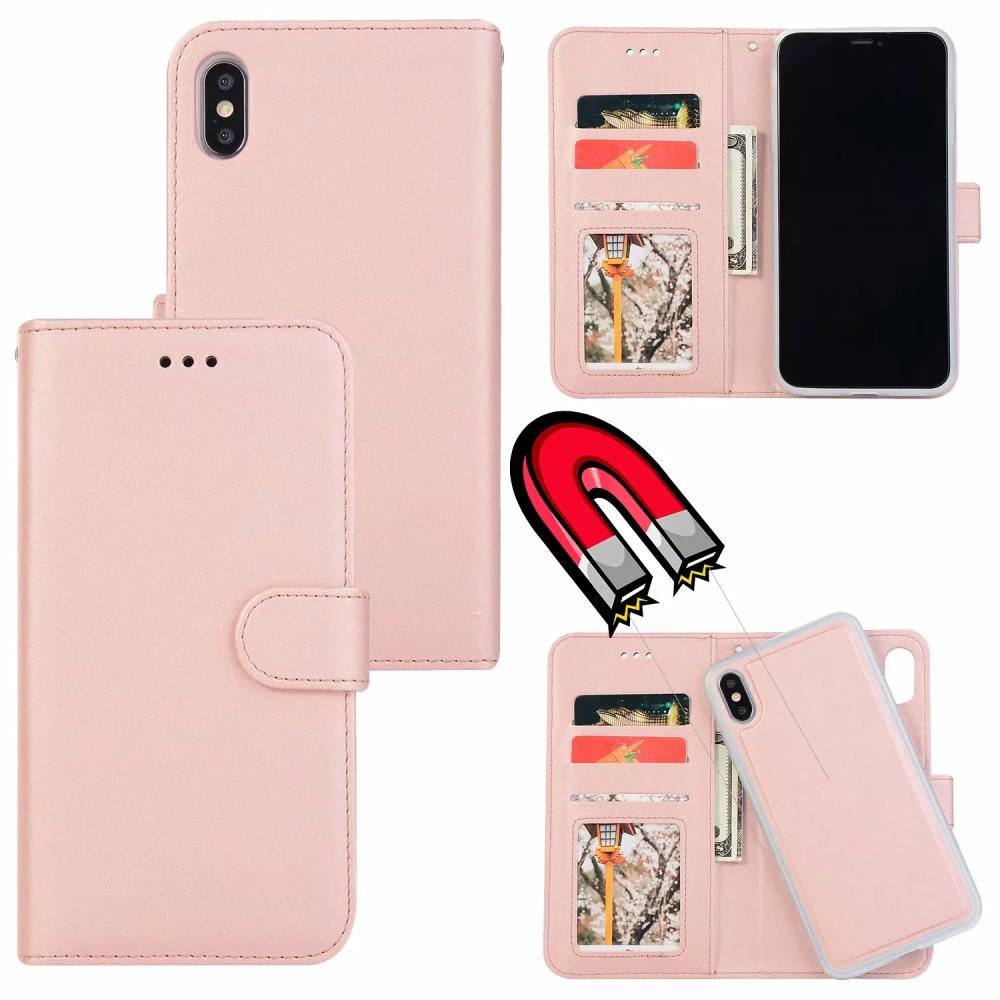  iPhone Xs Max - Plånboksfodral / Magnet Skal 2in1 - Roséguld