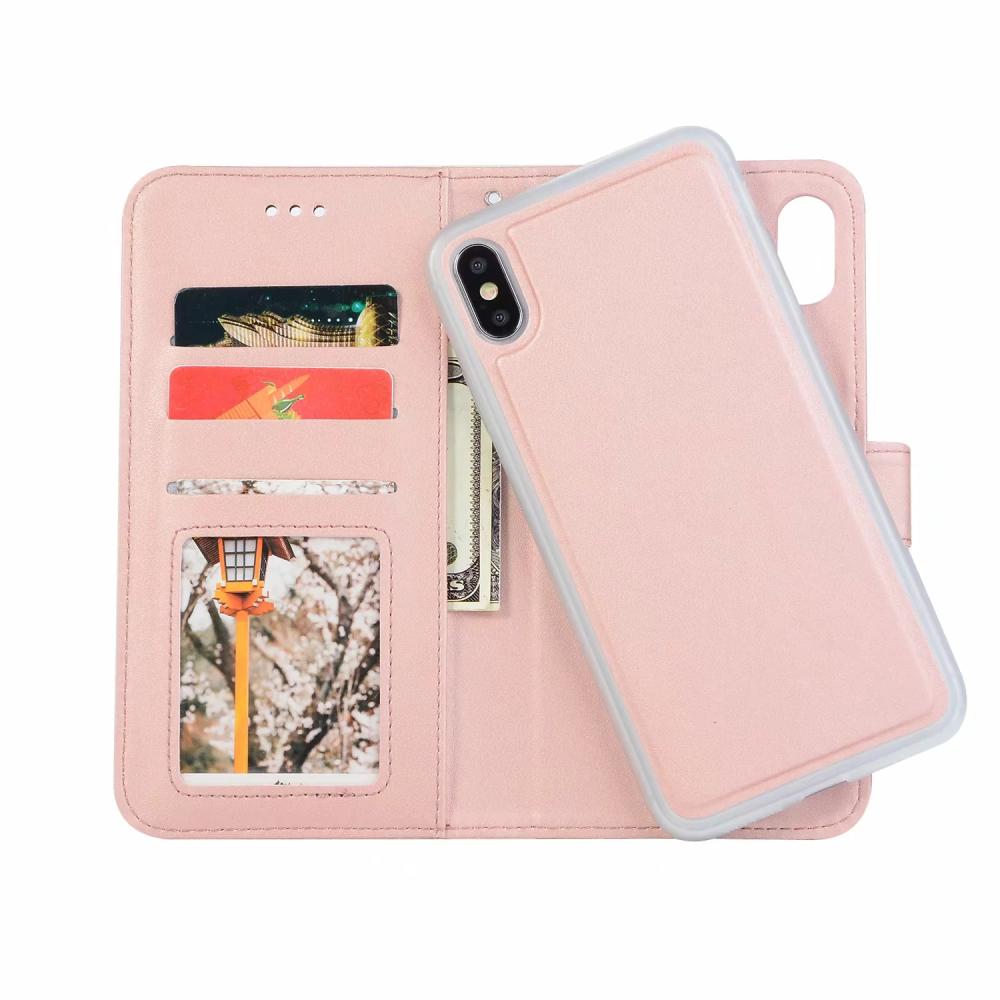  iPhone Xs Max - Plånboksfodral / Magnet Skal 2in1 - Roséguld