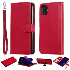  iPhone 11 - Pl&aring;nboksfodral/Magnet Skal 2in1 - R&ouml;d