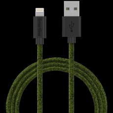 Smartline Smartline 2m 3A Lightning MFi Fuzzy Laddningskabel Gr&ouml;n