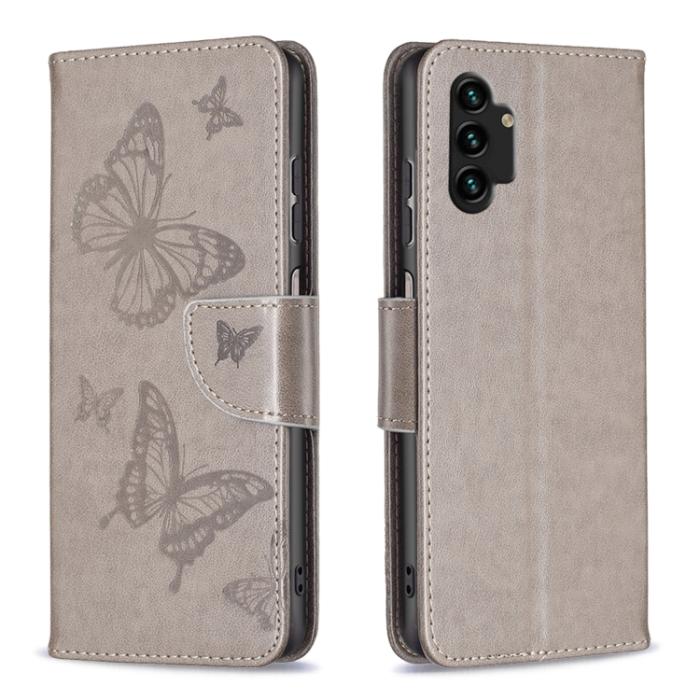 Bild 2,  Samsung Galaxy A13 4G Fodral Butterfly Tryck Grå
