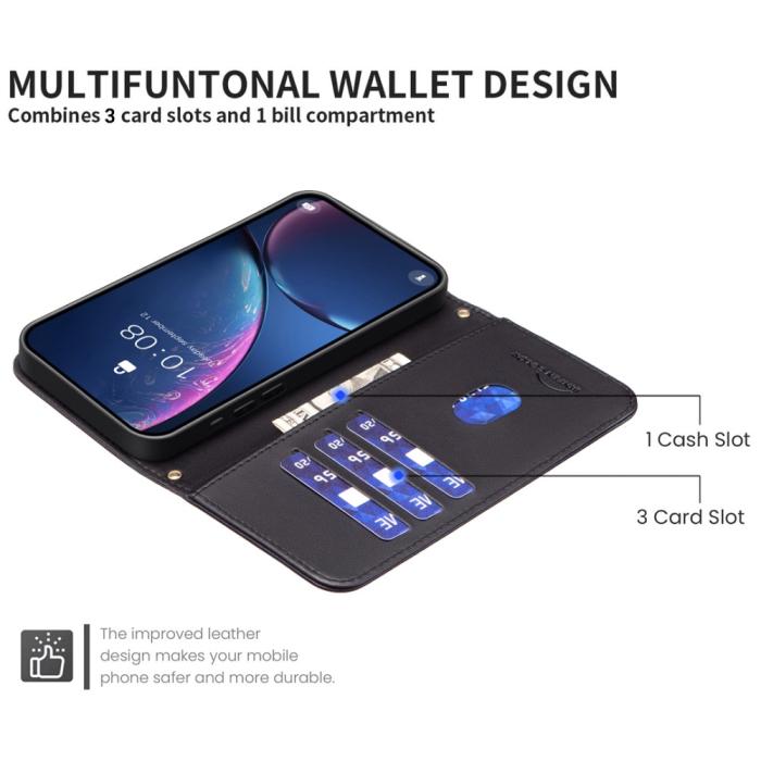 Bild 4,  Samsung Galaxy S25 Ultra Fodral Läder Rutor Svart