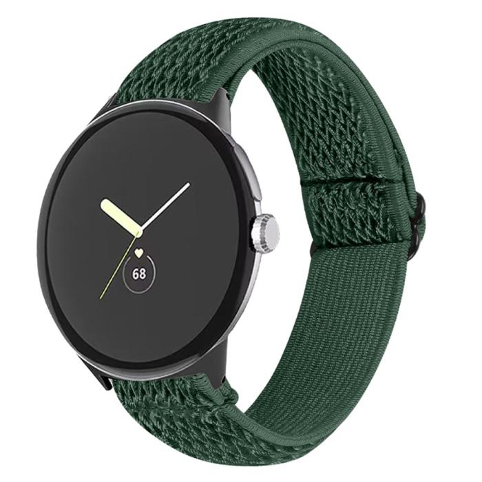 Bild 3,  Google Pixel Watch / Watch 2 Justerbart Nylon Armband Grön