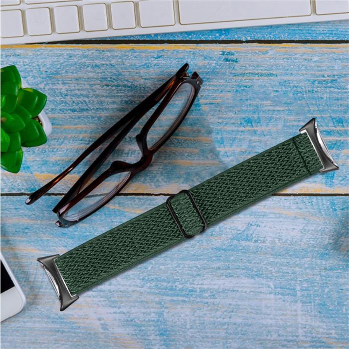 Bild 4,  Google Pixel Watch / Watch 2 Justerbart Nylon Armband Grön