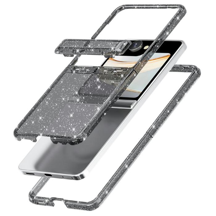 Bild 4,  Samsung Galaxy Z Flip 8 Skal Glitter TPU Svart
