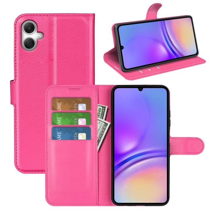 Bild 6,  Samsung Galaxy A07 Fodral Litchi Läder Rosa