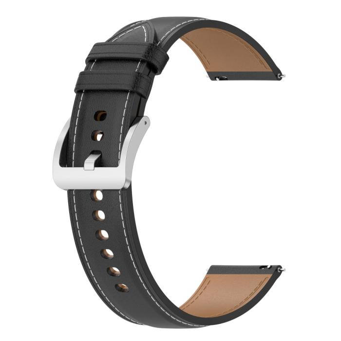 Bild 3,  Äkta Läder Armband Smartwatch (22 mm) Svart