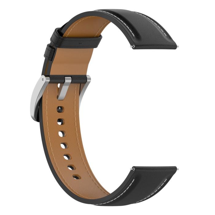 Bild 4,  Äkta Läder Armband Smartwatch (22 mm) Svart